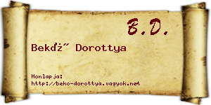 Bekő Dorottya névjegykártya